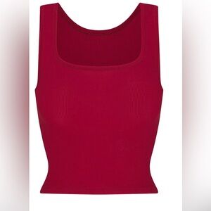 NWT Rare SKIMS Red “Brick”Ribbed Tank Top Sz Xs